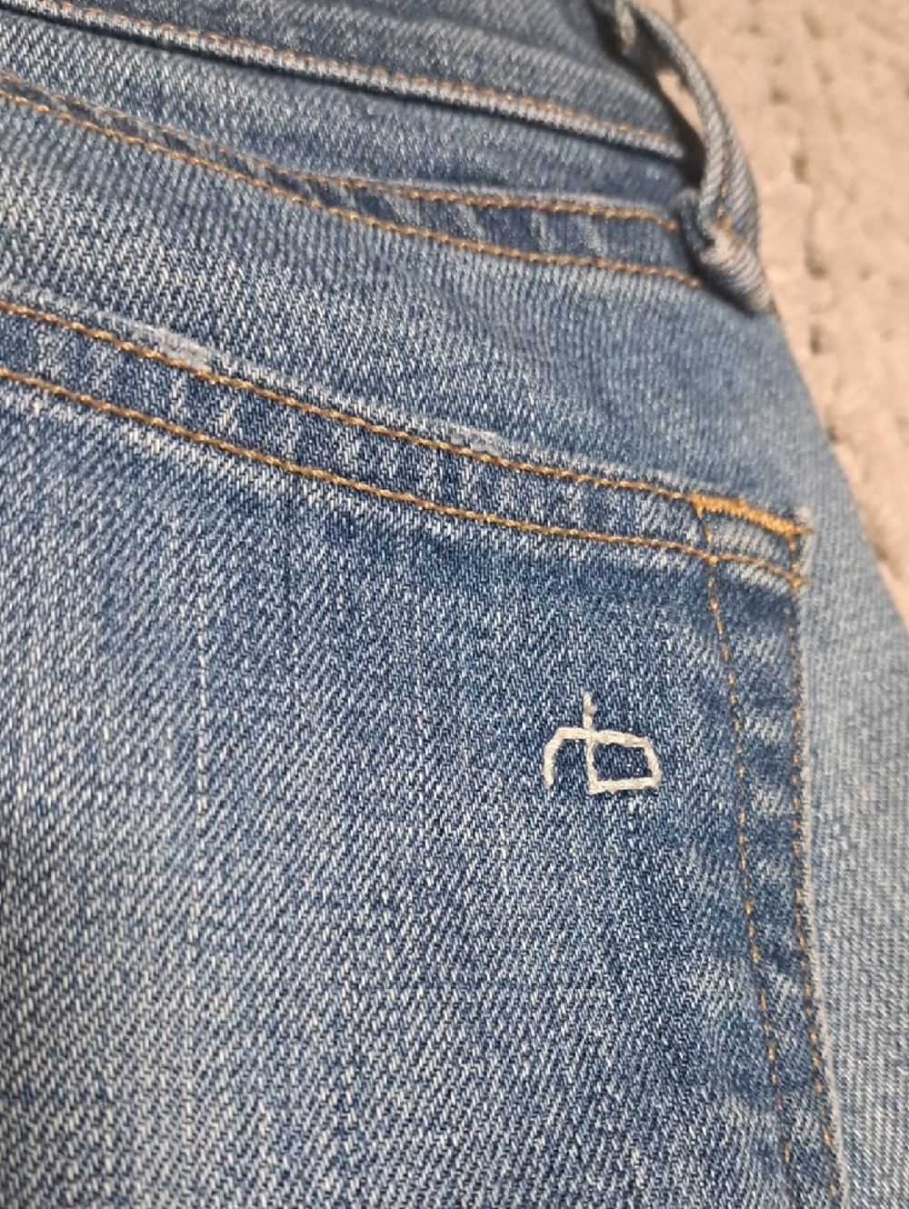 381 - rag & bone Slim Straight Washed Blue Jeans - Picture 6 of 9